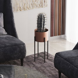 Aberto Design Maceta Decorativa GED-026-B Negro y Cobre